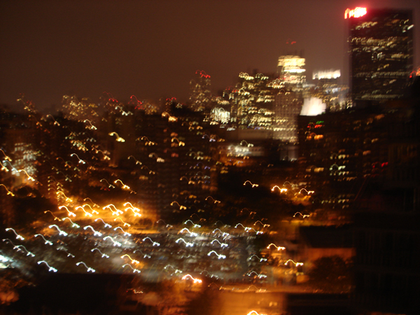 view from terrace, dancing lights